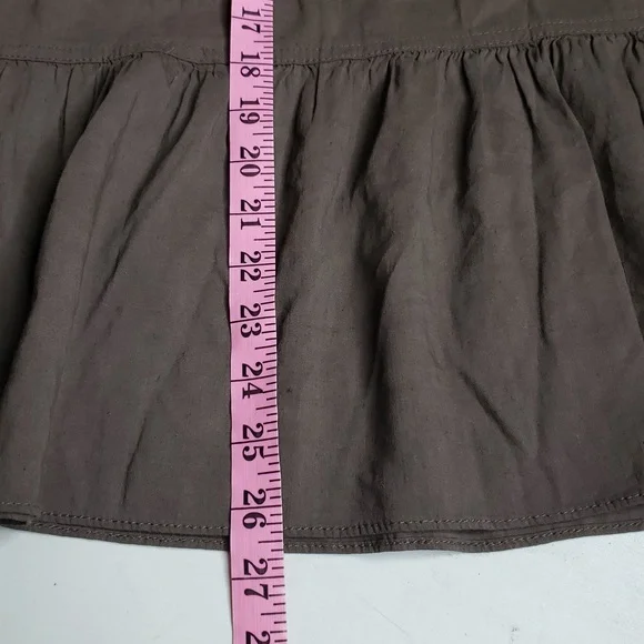 Theory Ellen Linen Blend Tiered Midi Dress Size 4 Brown Neutral Flowy Beachy - Picture 12 of 16